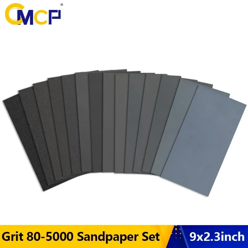 CMCP 15 Stück/Set 93 x 230 mm Schleifpapier 400, 600, 800, 1000, 1200, 1500, 2000, 2500, 3000 Körnung Nass-/Trockenschleifpapier Schleifwerkzeug
