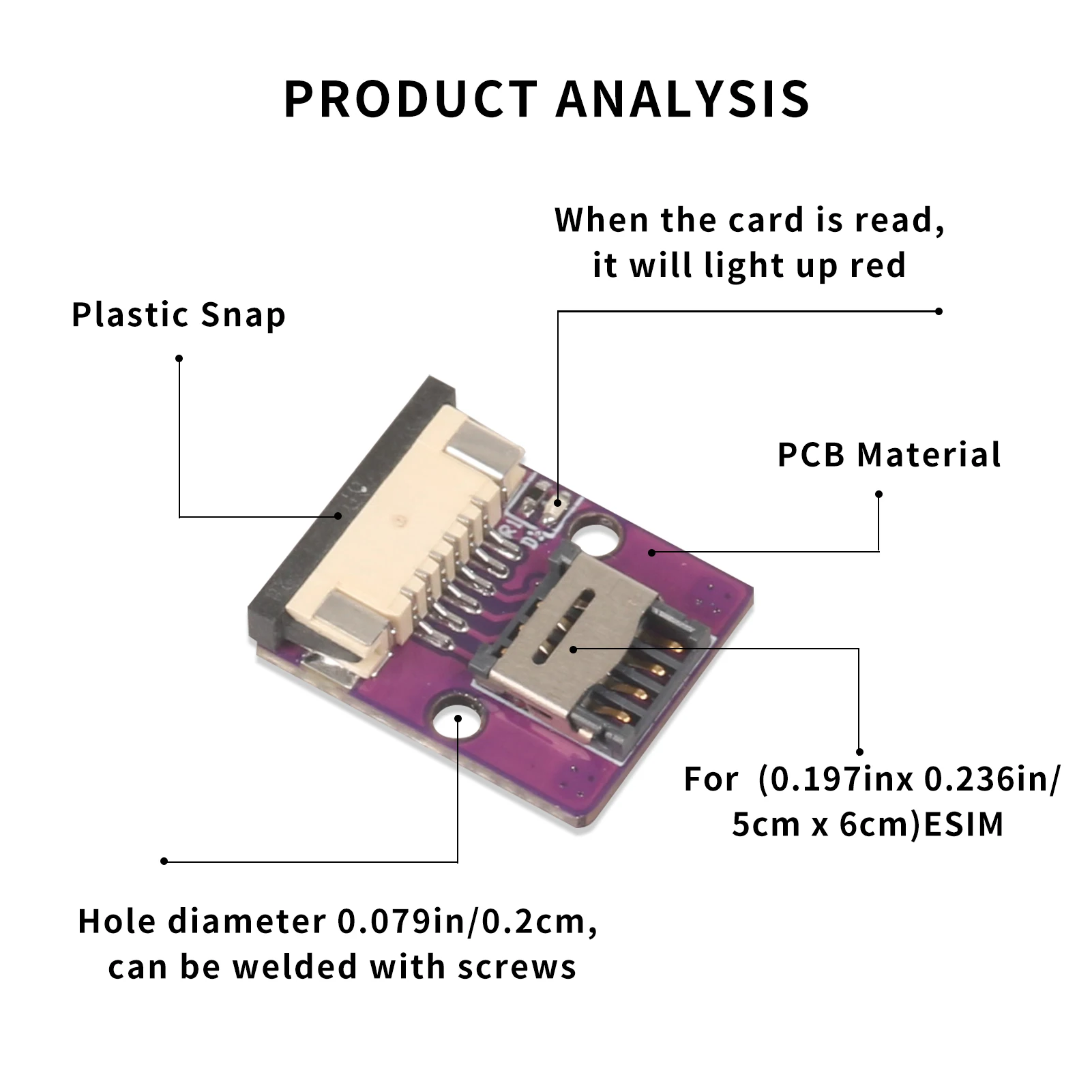 Кабель расширения ESIM-Nano SIM Адаптер карты ESIM Плата преобразования ESIM Лабораторный тест Держатель карты преобразования ESIM Пайка не требуется