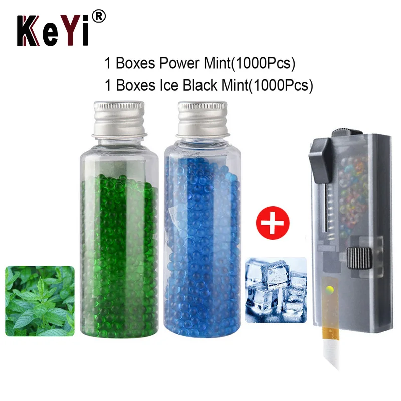 2000PCS DIY Menthol Fruit tastes Cigarette Explosion Beads With Handy Pusher Box Smoke Filters flavor Bead Balls Smoking Tools