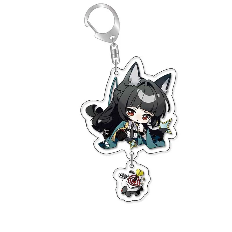 Zenless Zone Zero Anby Demara Billy The Kid Anime Keychain Cartoon Plastic Keyring Bag Tag Cos Accessory