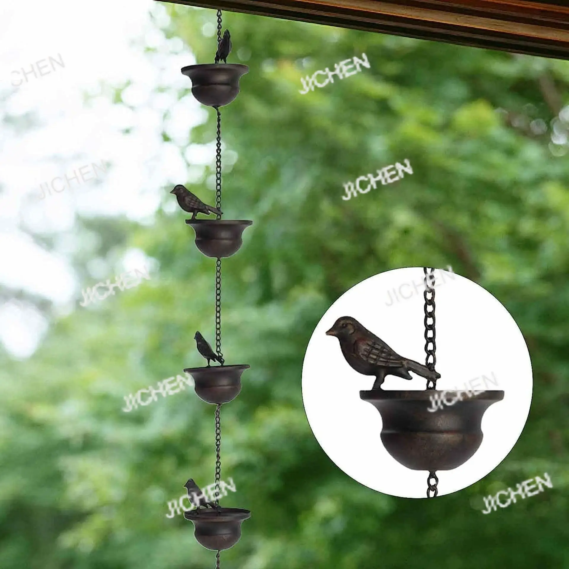 

Iron decorative bird wind chimes garden outdoor courtyard retro metal hot-selling pendant handicraft rain chain