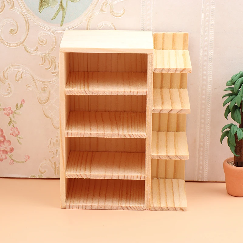 1/12 Dollhouse Simulation Bookcase Storage Cabinet Dollhouse Living Room Decor Dolls House Miniature Furniture Accessories