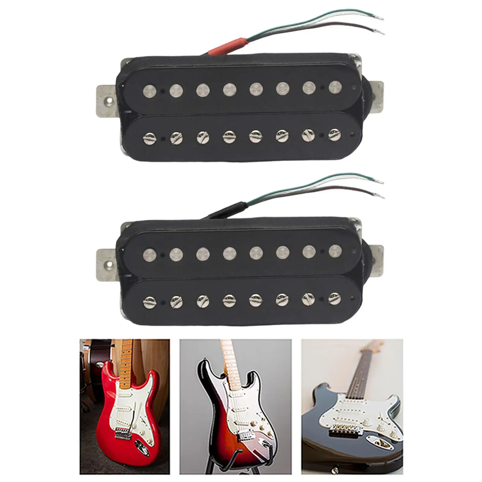 

Комплект из 8 звукоснимателей хамбакер с регулируемыми полюсами из альнико V для электрогитары (гриф и мост), аксессуар для живых выступлений