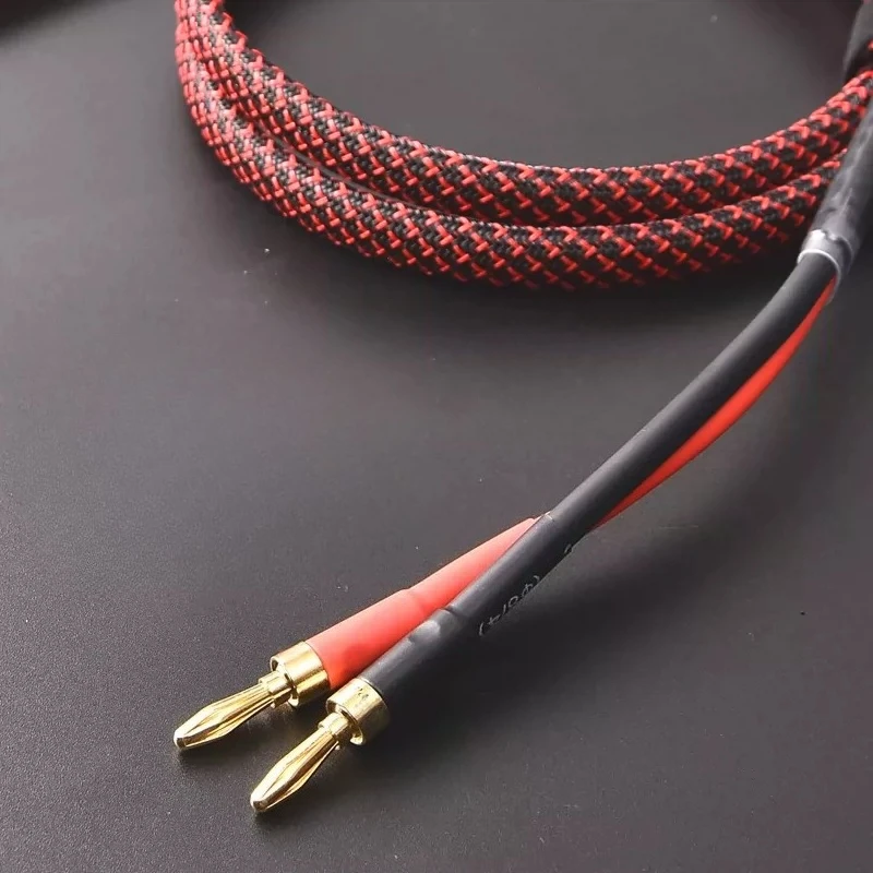 Pure Copper Audiophile Speaker Cable, Professional Banana Plug Audio Wire for Home Amplifier & Speakers