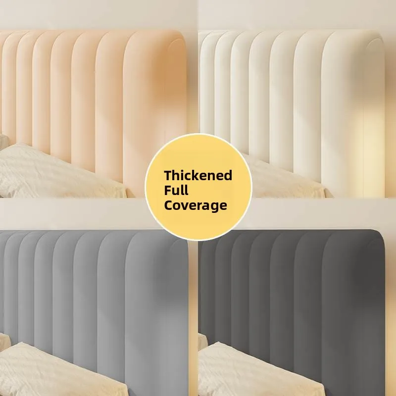 

Home Use Dustproof Cover Soft Plush Thickened Bedside Protector Cover Simple Cotton Sandwich Beautified Bedhead Cover
