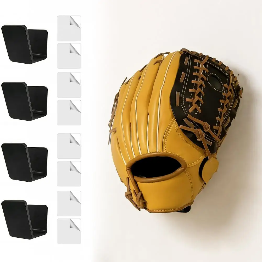 Baseball Glove Wall Mount Baseball Softball Glove Holder Wall Mount Acrylic Display Rack Organizer No-drill for Locker