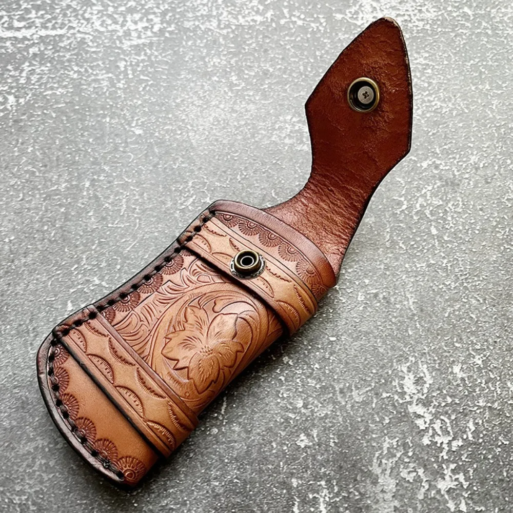 لوازم السكاكين في الهواء الطلق سكين للفرد منحوت الطبقة العليا غطاء سكين جلد البقر غمد عالمي مع غمد سكين محمول 11 سنتيمتر