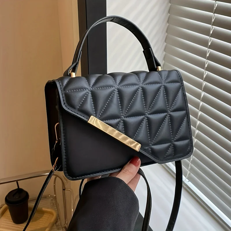 Ladies' Diamond Grid embroidery Thread Fashionable Small Bag, Women's 2026 Single Shoulder Crossbody Bag Texture, This Year's Po