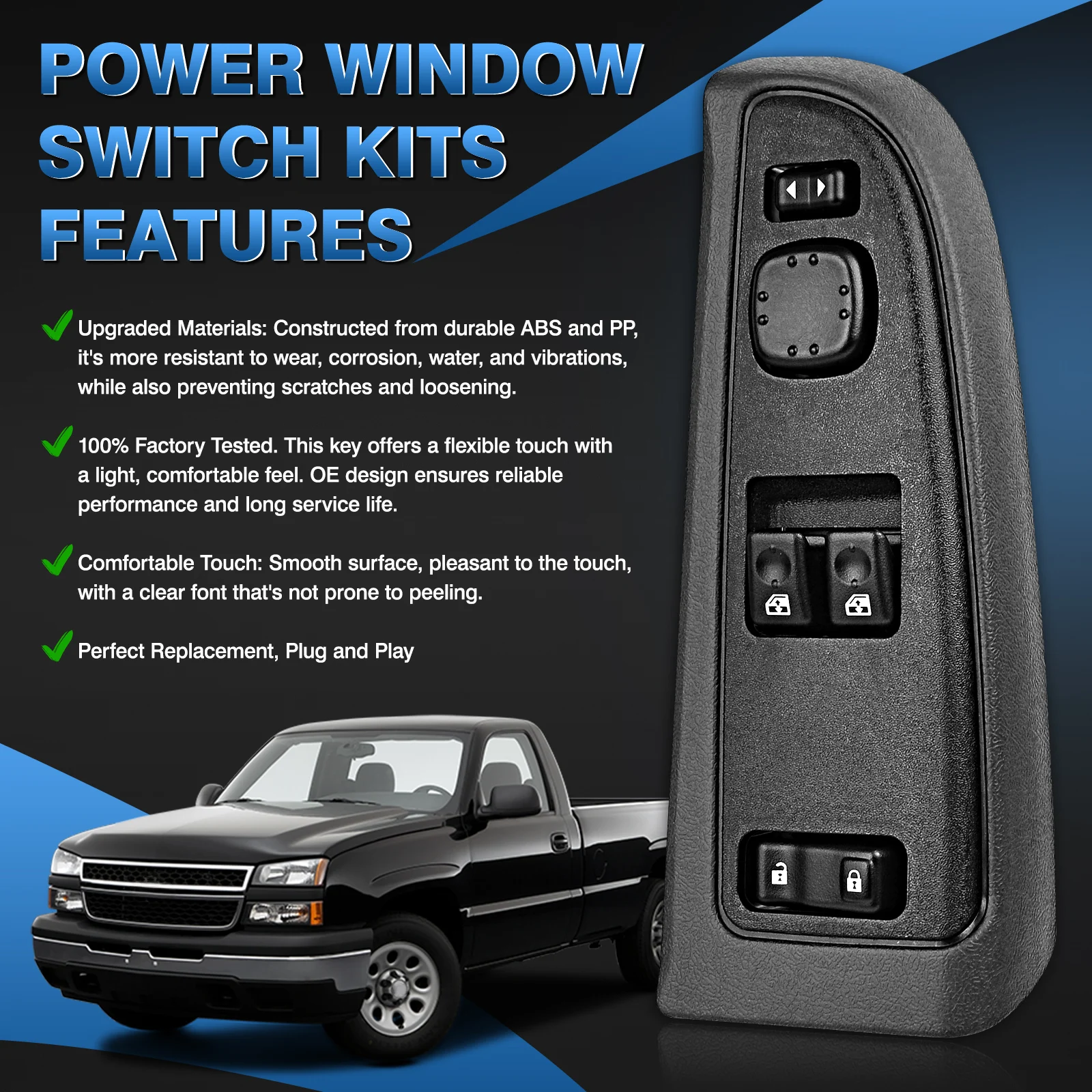 

1Pcs Left Hand Drive Power Window Switch For Chevrolet Silverado 1500 2500 3500 For GMC Sierra 1500 2500 3500 4+26+10+12+10 Pins