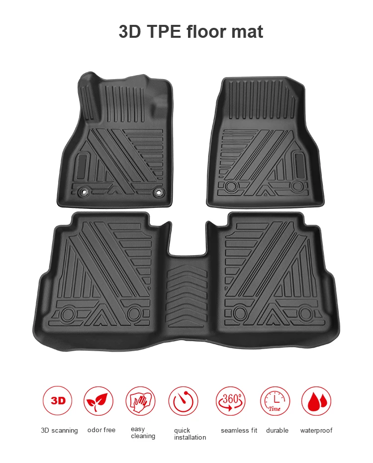 Perfectly Fitted Full Surround TPE Car Mats 4 Pieces Anti Slip Car Floor Mat Detachable Cushion For L-and Rover Defender