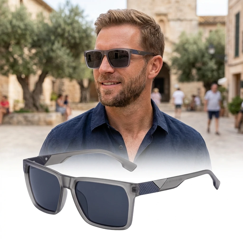 

Men Polarized Square Sunglasses UV400 Vintage Classic Outdoor Driving Sun Glasses Fashion Retro Shades