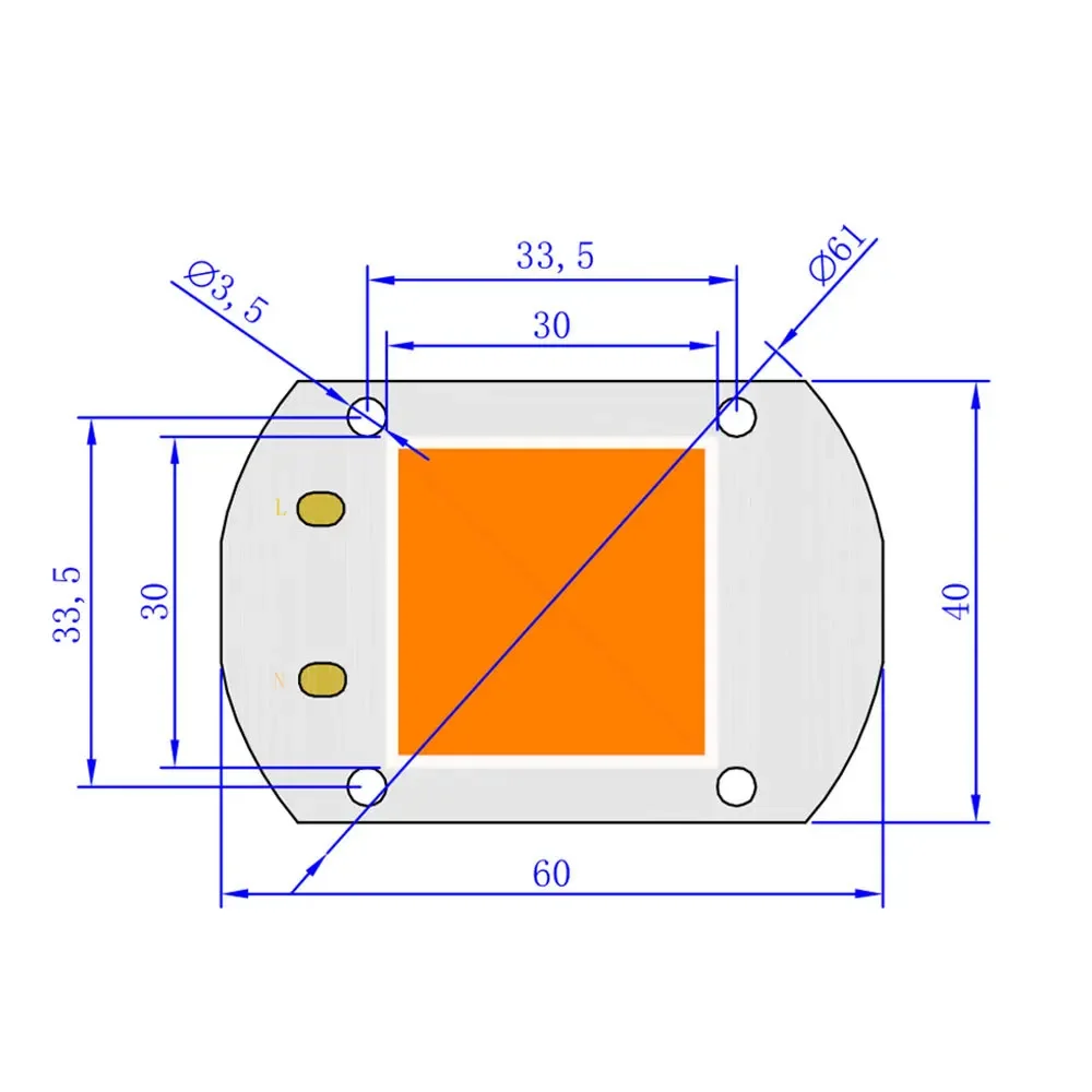 LED 50W 220V Rosso Blu Verde Bianco No Need Driver Chip COB Lampada Sorgente Crescita delle piante Inondazione Lampione Perline Accessori per la luce