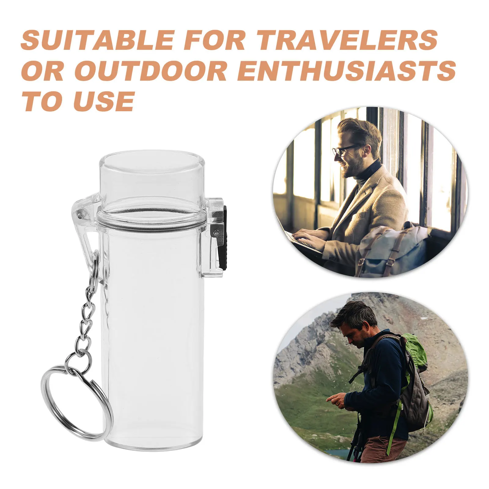 Funda para encendedor impermeable con llavero, soporte protector de viaje, funda organizadora de humo portátil para uso en exteriores, ligera