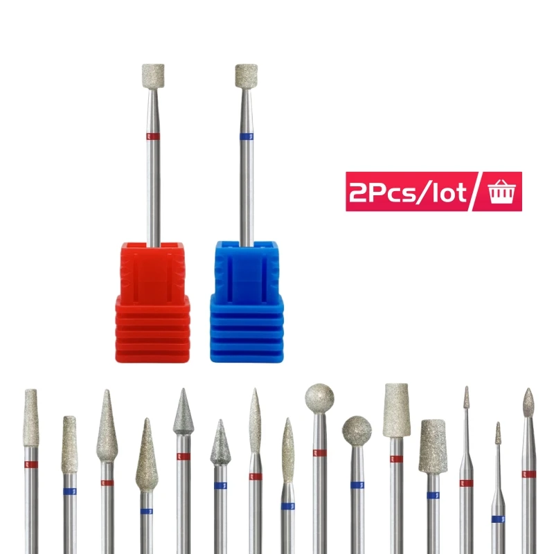 2 قطعة/الوحدة الماس قاطعة المطحنة ل مانيكير الكهربائية مسمار لقمة ثقب ملحق 3/32 "آلة باديكير ملف الأظافر هلام أداة إزالة #4