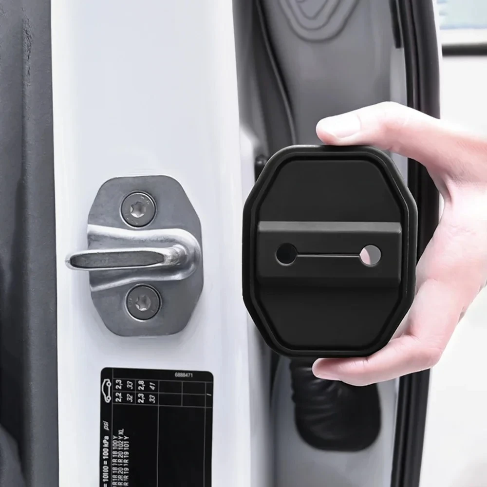 

4pcs Silicone Car Door Lock Buckle Protector Cover For Mercedes Benz AMG W204 W213 W205 W211 W176 W164 Cla Smart Accessories