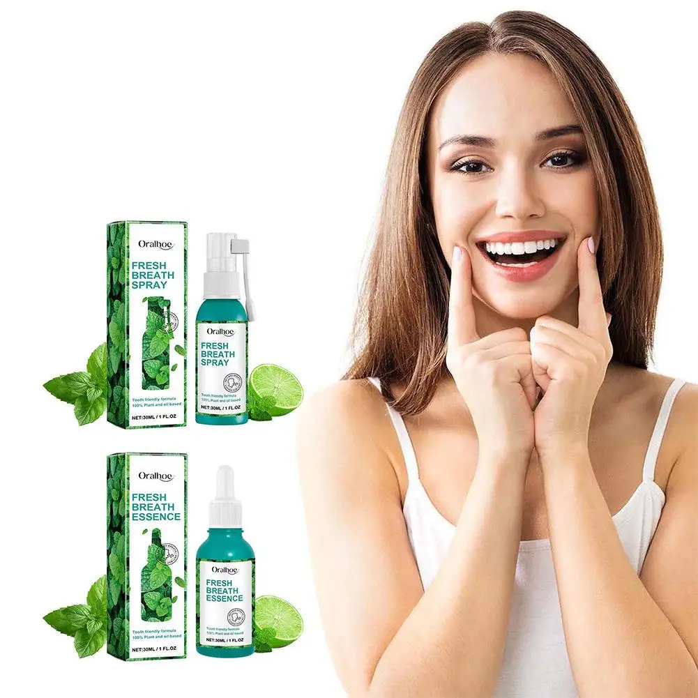 30ml Breath Freshening Spray Freshener Mouth Smell Care Removing Mint Health Oral Essence Flavor Breath Fresh Care S9Y7