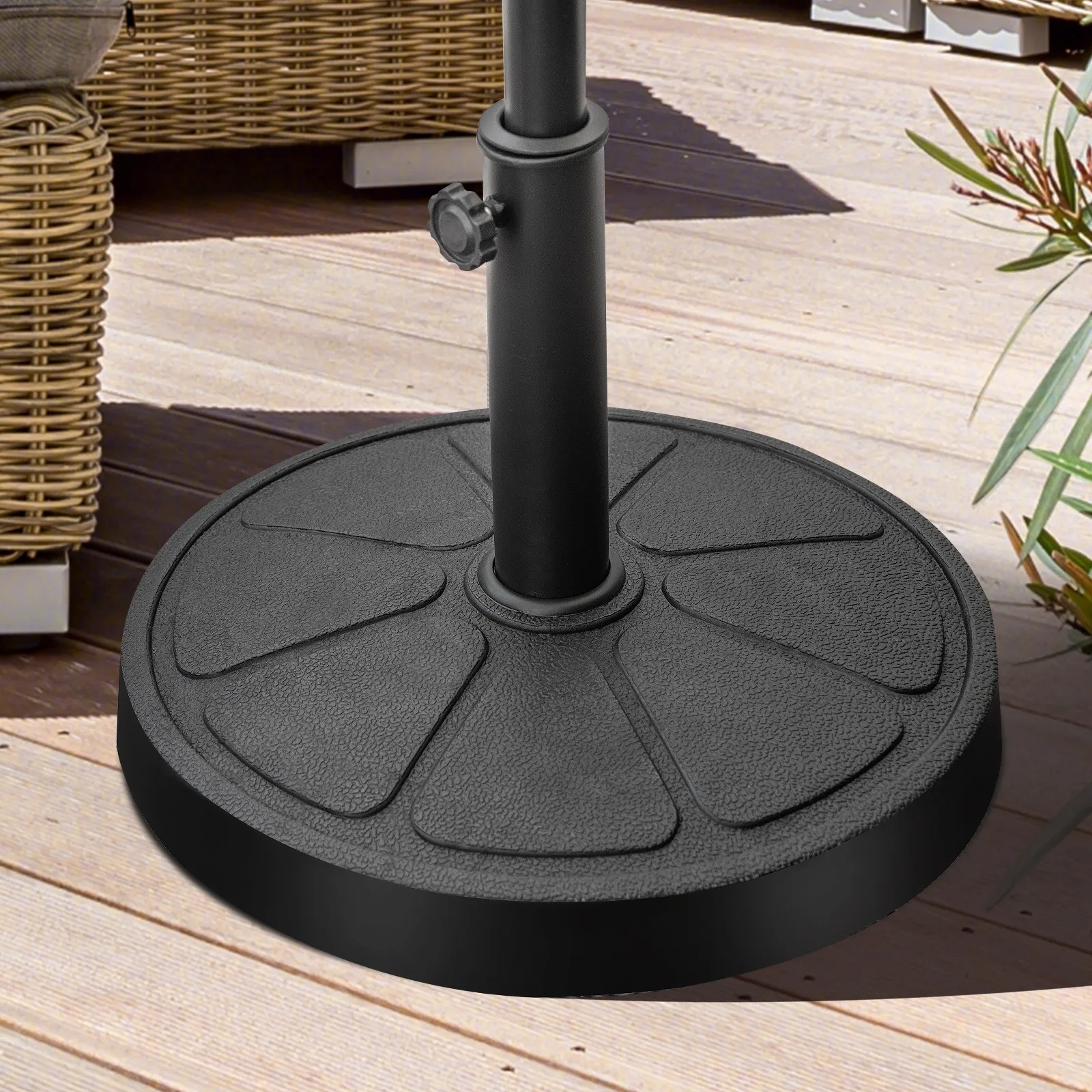 

31 lbs Patio Round Umbrella Weighted Base Heavy-Duty Table Market Stand Outdoor