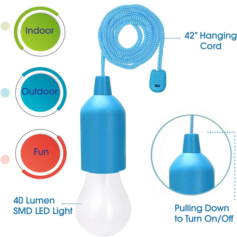 Ampoule LED portable pour extérieur, lumière de tente, ficelle de proximité, lampe de camping, lanterne de nuit