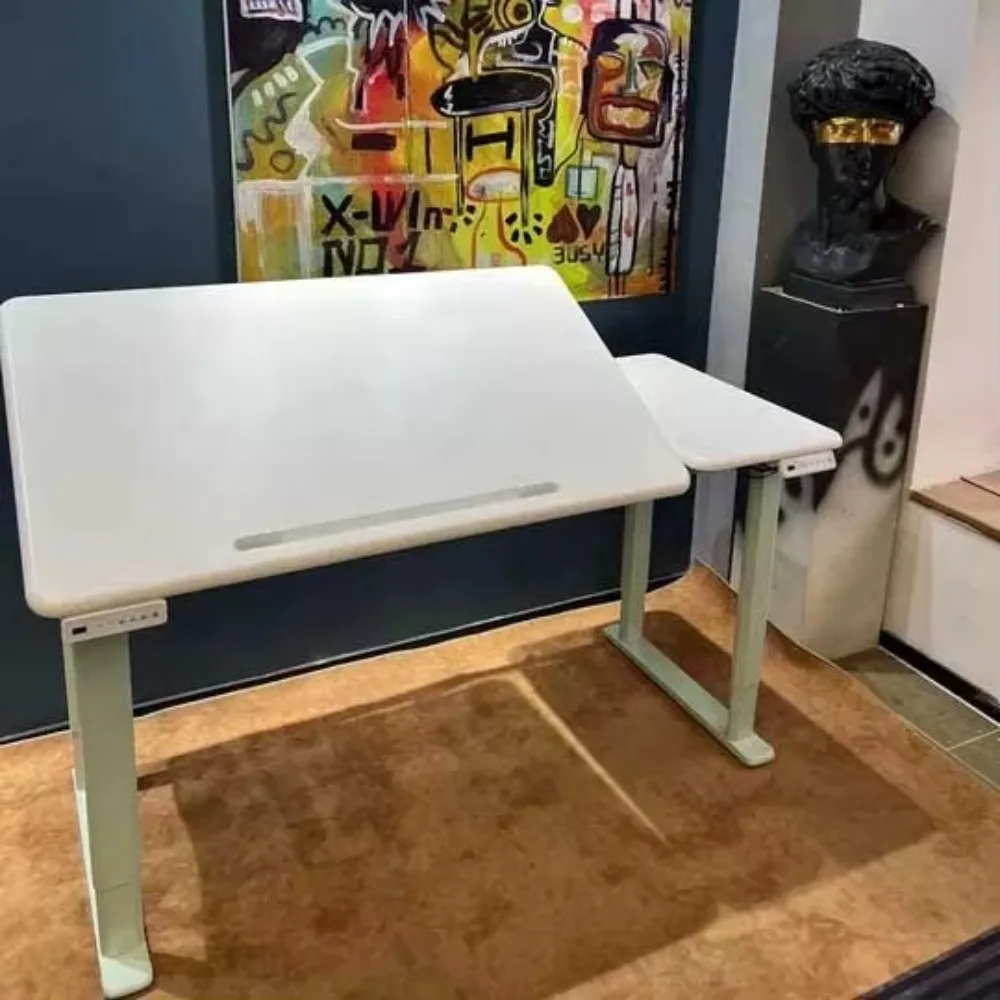 4-Legs Ergonomic Eco-Friendly Height Adjustable Electric Drafting Table Tilt Desk Top for Home Office School Hotel Use