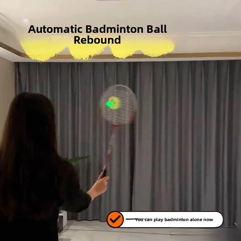 

Светящийся автоматический тренажер для бадминтона для одного игрока, ветрозащитный, с отскоком, на присоске, профессиональное качество