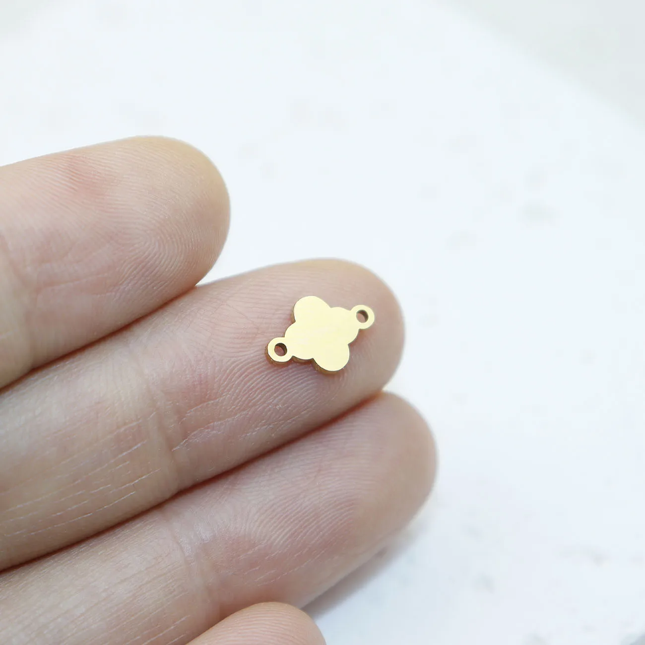 10pcs Stainless Steel Flower Fashion Jewelry Accessory Charms Bracelet Connector DIY Handcraft PVD Vacuum Plate Waterproof