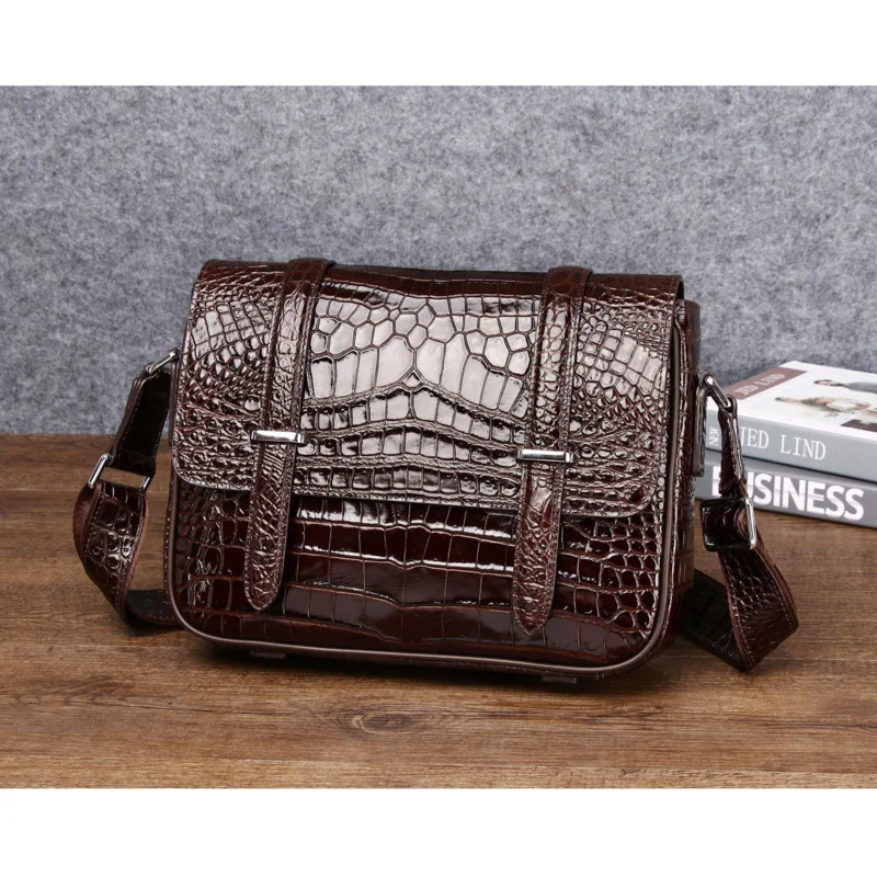 New Design Men Business Briefcase Genuine Leather Leisure One Shoulder Laptop Bag High Quality Fashion Crossbody Envelope Bag