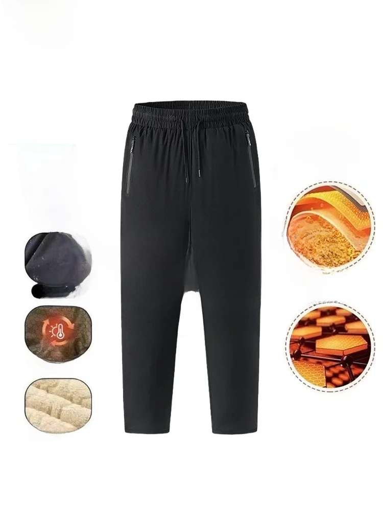 

Теплые водонепроницаемые мужские хлопковые брюки Paul Lamb с вельветовой подкладкой, на молнии, с эластичными манжетами, прямого кроя, повседневные брюки