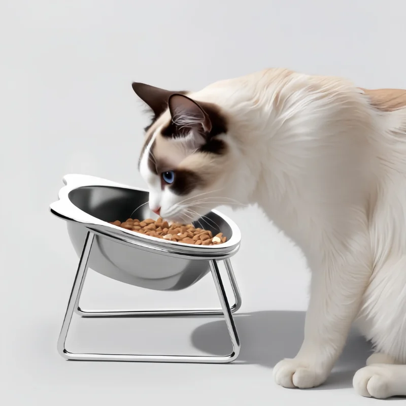 

Миска для домашних животных из нержавеющей стали, кормушка для воды для щенков, тарелка для собак, котят, приподнятый держатель для миски, контейнер для еды, аксессуары для домашних животных, поставка для кошек
