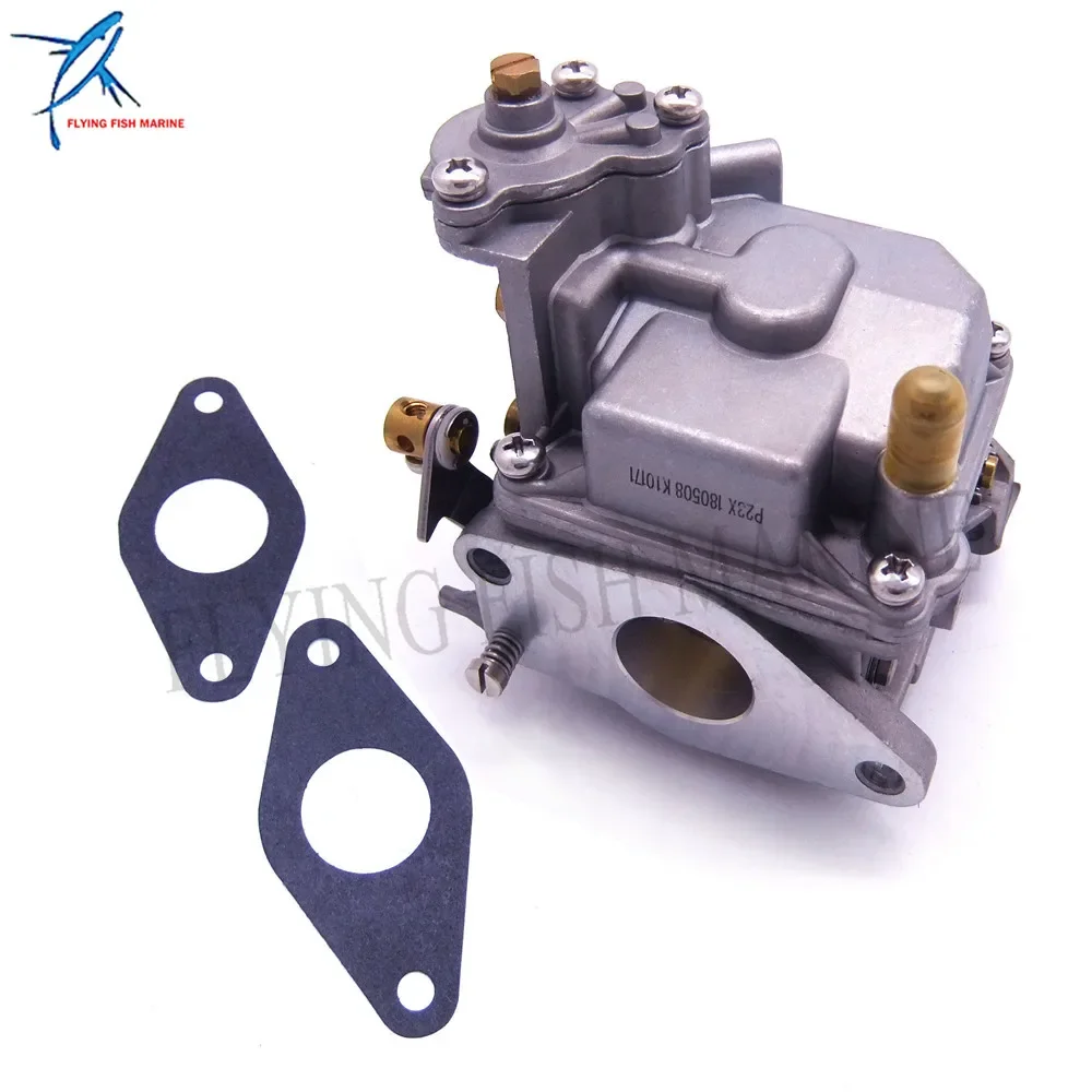 Outboard Motor 66M-14301-11 66M-14301-00 Carburetor Assy and 66M-13646-00 Gaskets (2 pcs) for Yamaha 4-stroke 15hp F15