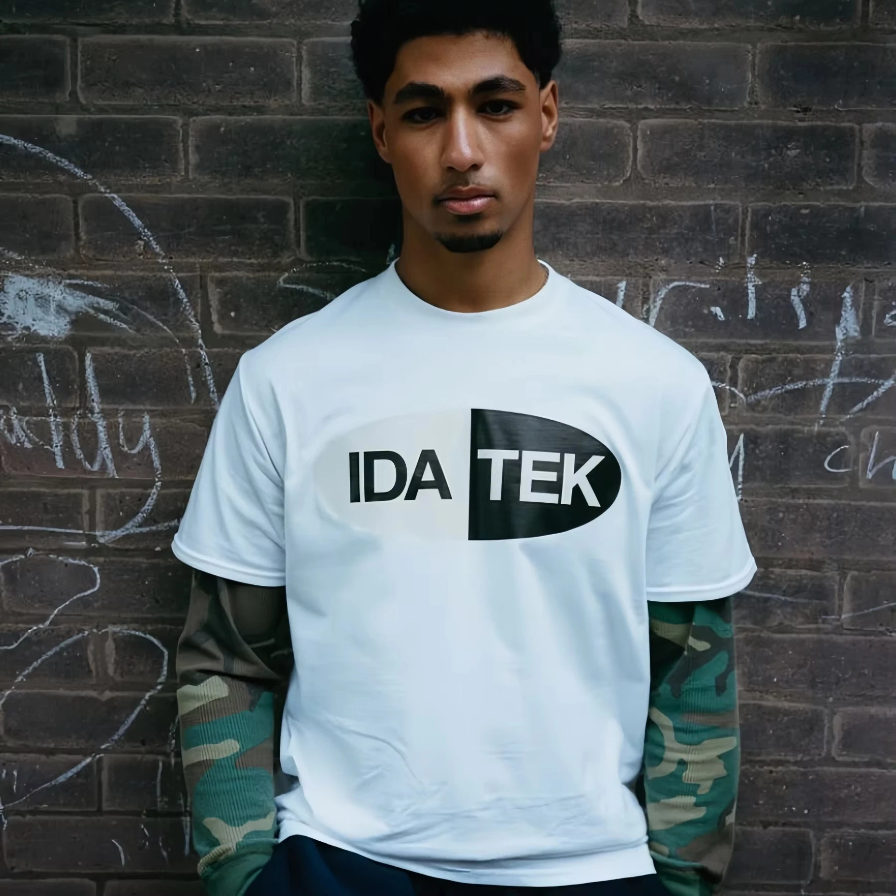 تي شيرت IDA SPLY American Street بأكمام قصيرة مطبوع عليه حروف West Coast DRILL Style Hip Hop Trend قابل للتنفس #1