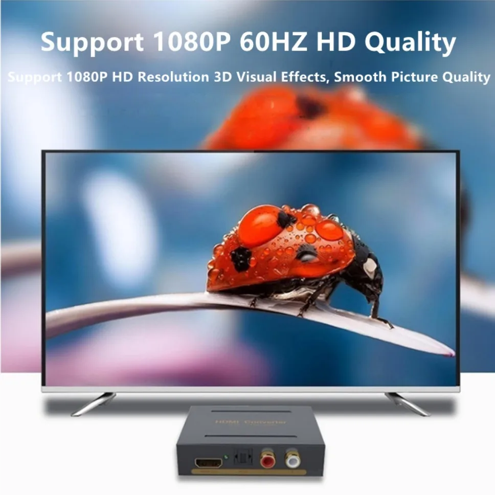 1080P 60Hz HDMI Audio Splitter Extractor HDMI to HDMI and Optical TOSLINK SPDIF + 3.5mm Stereo Audio Extractor For PC PS4 TV DVD