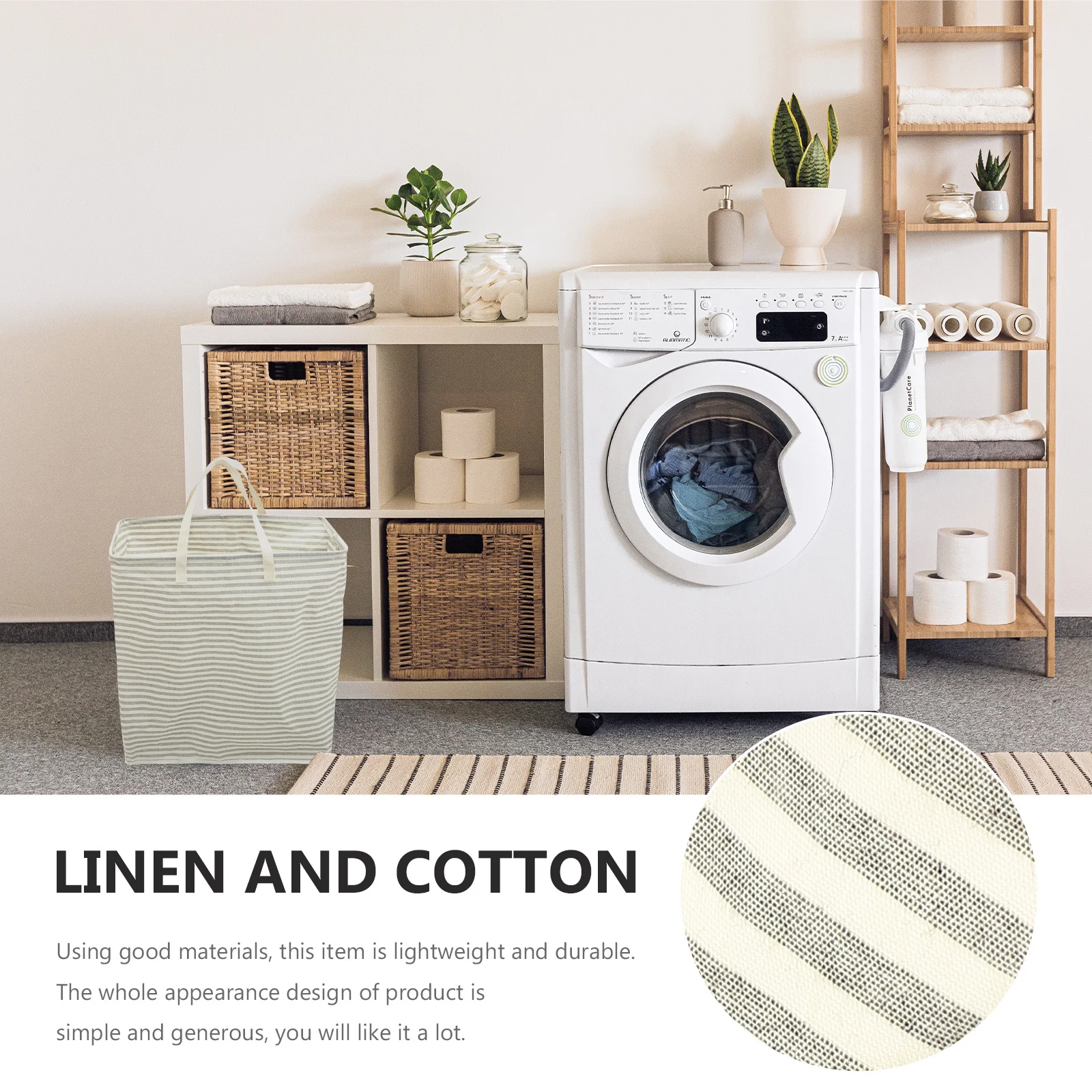 

Large Laundry Basket Foldable Clothes Hamper With Long Handles For Bedroom Living Room Storage Blankets Socks Dorm Fabric