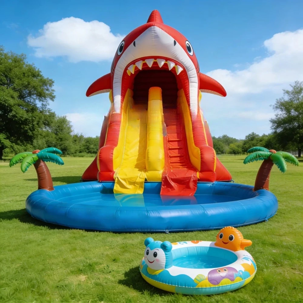 Custom Commercial Inflatable Slide with Pool Easy Install PVC Kids Inflatable Bounce House Combo for Party