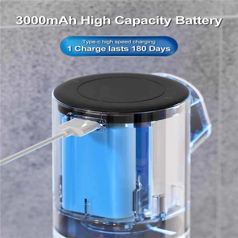 

ABMH-2X Автоматический дозатор пенного мыла Бесконтактный HD светодиодный дисплей времени и температуры 5-уровневый регулируемый IPX6 11 унций/320 мл