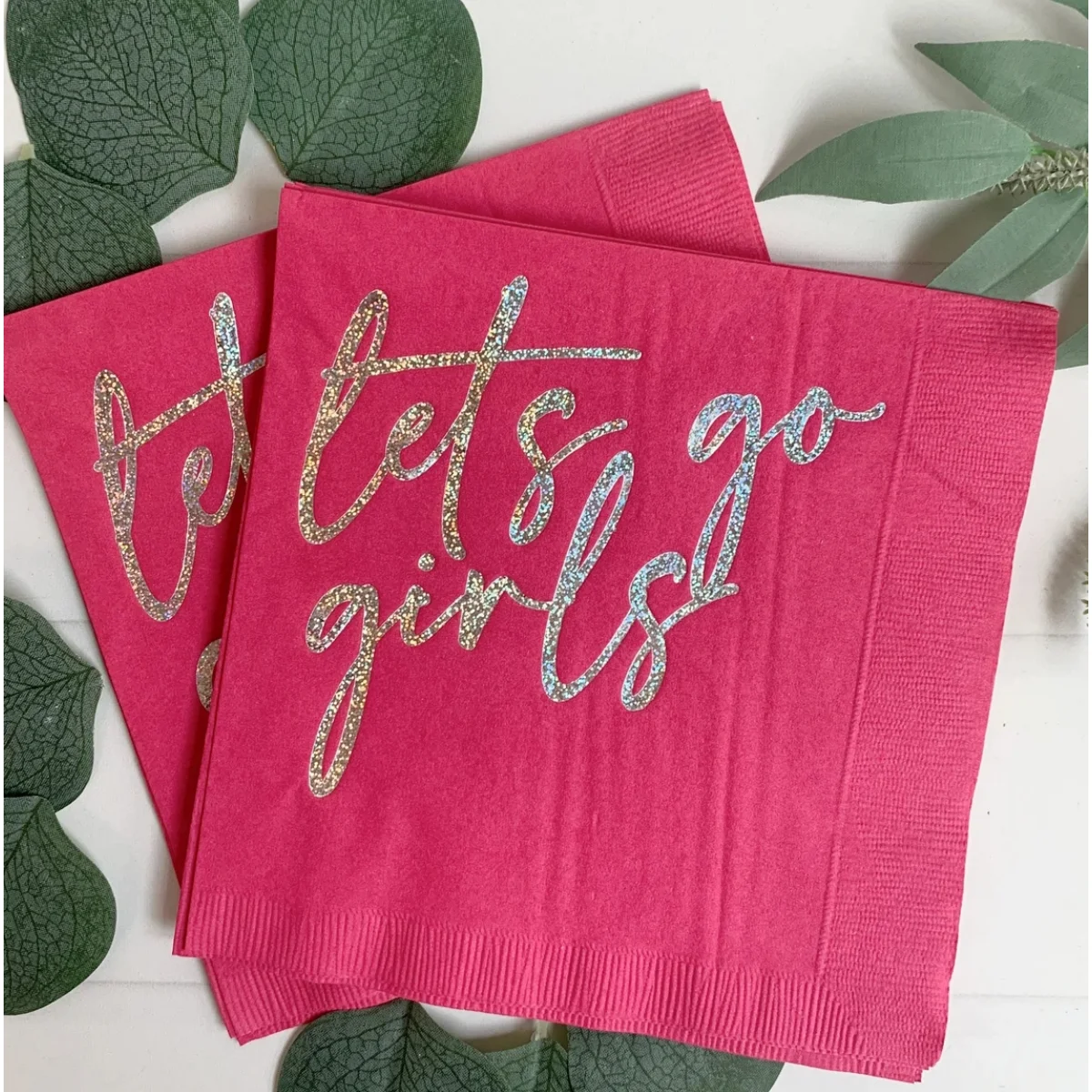 

50pcs Let's Go Girls Hot Pink Luncheon Napkins