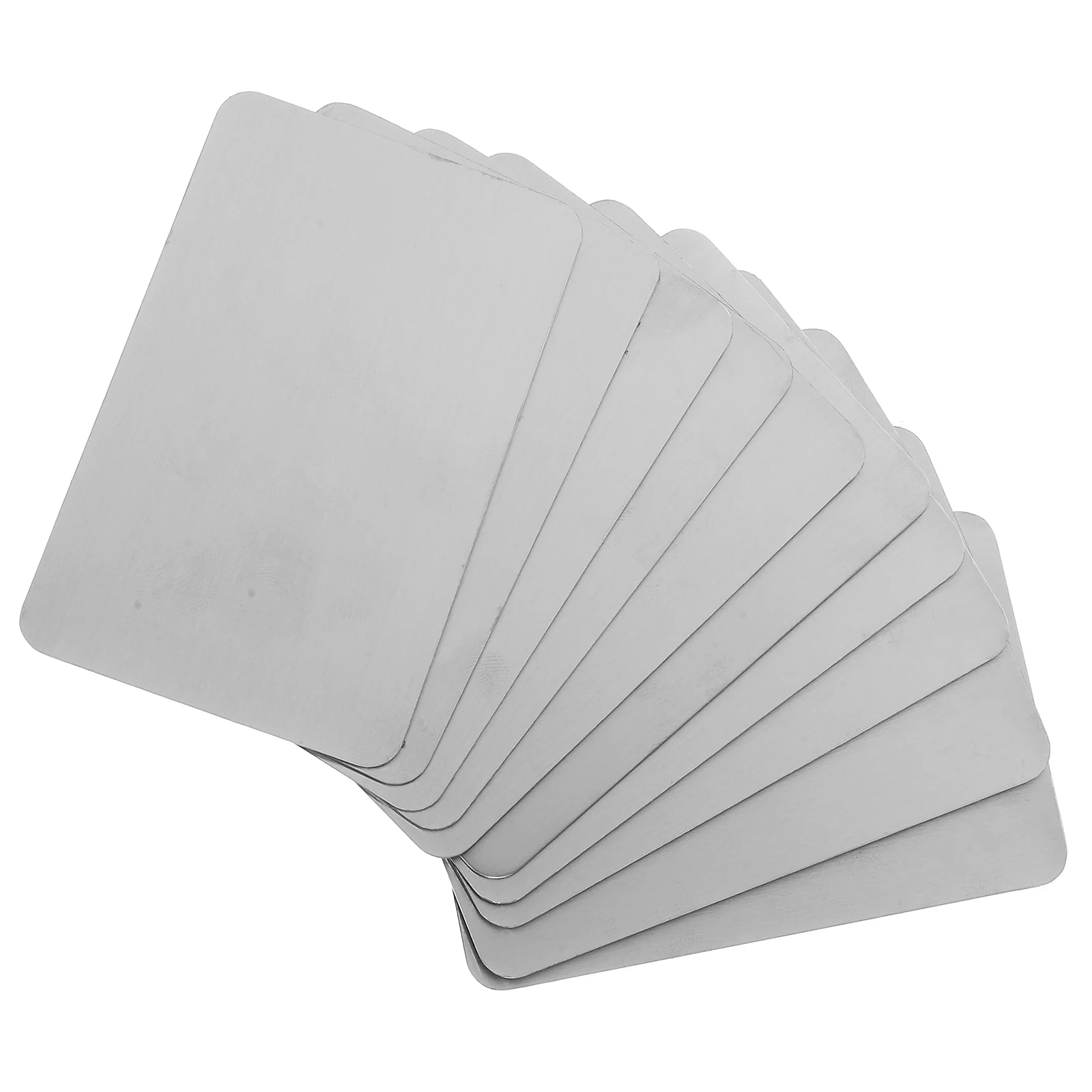 10 шт., деловая пустая двухсторонняя матовая нержавеющая сталь для Diy, безопасный закругленный угол, профессиональная пустая бирка с гравировкой