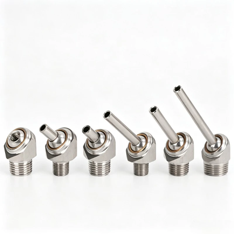 Stainless Steel Threaded Universal Cooling Nozzle, Rotary High Pressure Coolant Spray Head for CNC Machine Spindle