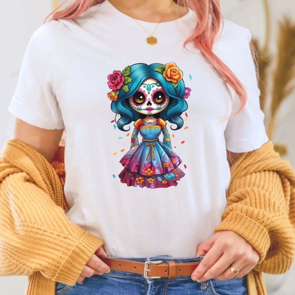 Dia De Los Muertos TShirt Catrina Unisex Top Day of The Dead Tshirt Mexican Culture Shirt Skull Shirts Flowers Tee Gift for Her