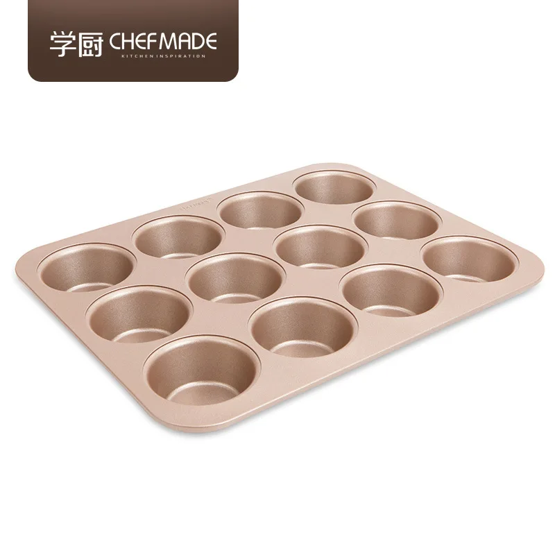 CHEFMADE Large 12-cup Non-stick Muffin Bread Small Cake Muffin Mold Baking Mold