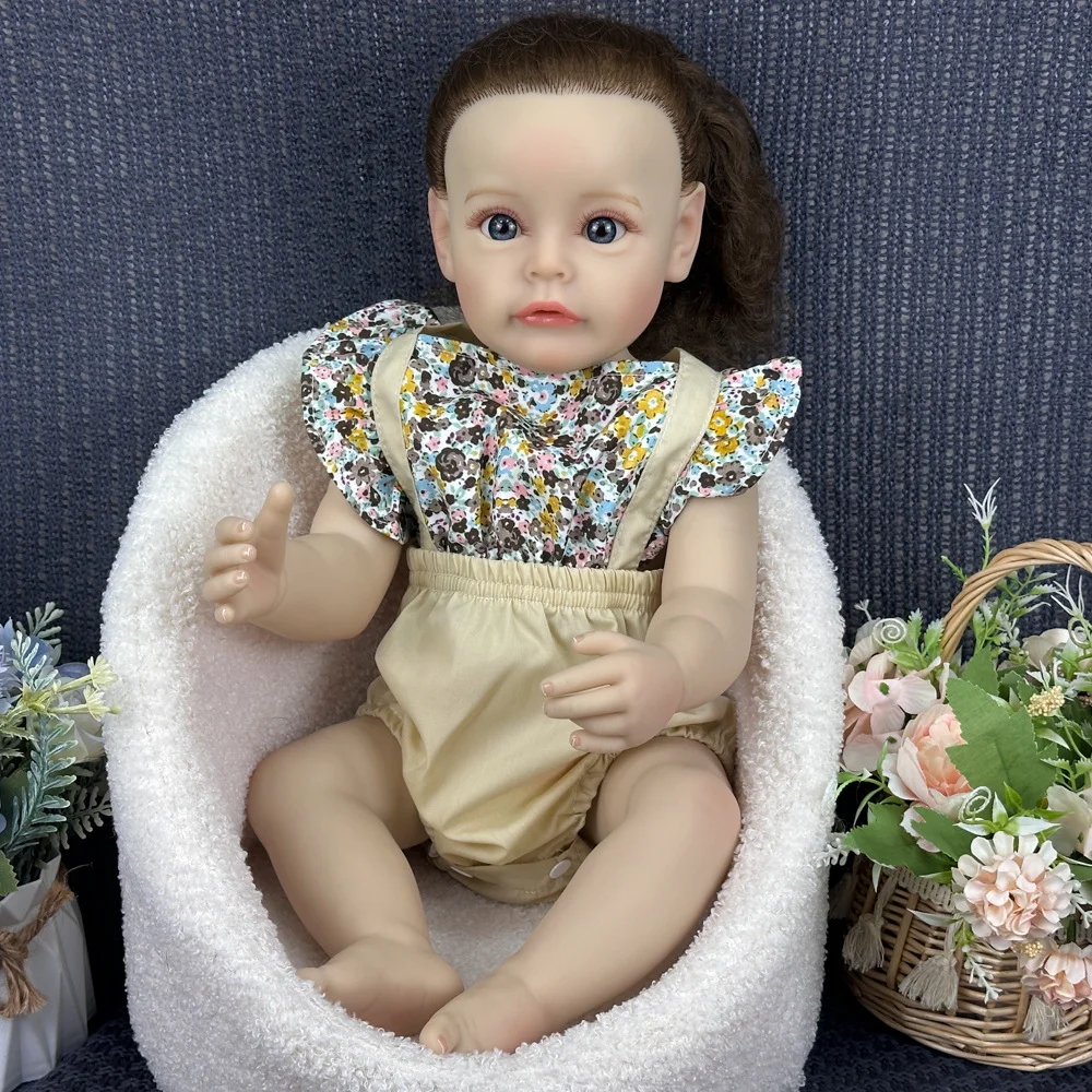 55 cm realistica bambola rinata in plastica morbida simulazione baby doll casa da gioco per bambini bambola regalo di compleanno con arti mobili W-2163