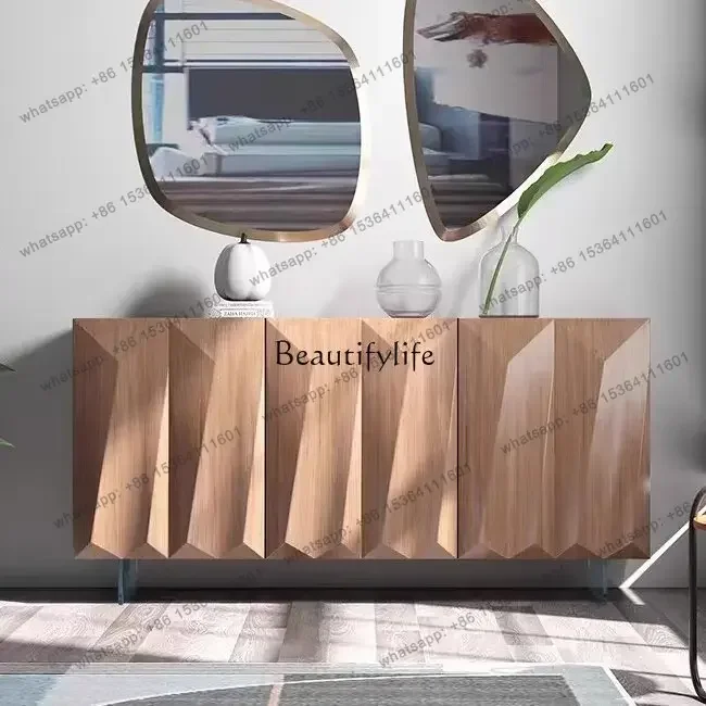 

D30Medieval creative personalized side cabinet Nordic special-shaped entrance log color tea cabinet