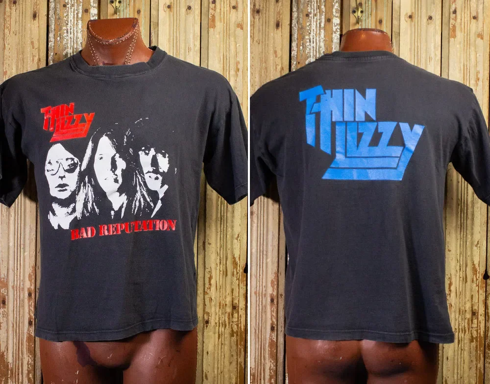 Vintage Thin Lizzy Bad Reputation Concert T Shirt 90s Black