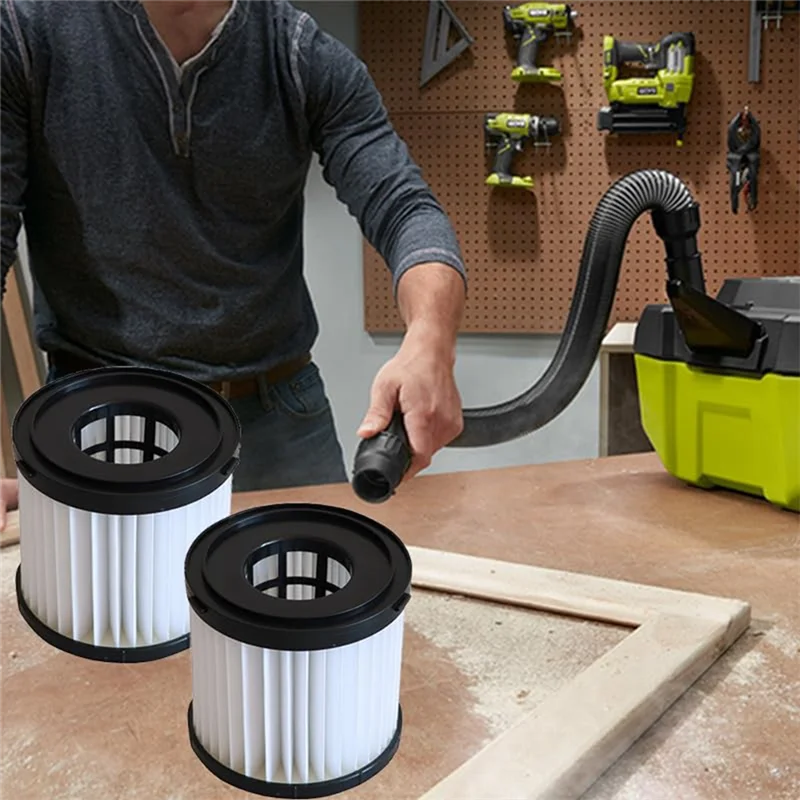 LITE-2 Pack Ryobi استبدال فلتر المكنسة الكهربائية لـ Ryobi 18V ONE + المكانس الكهربائية الرطبة/الجافة PCL733، PCL734، P3240