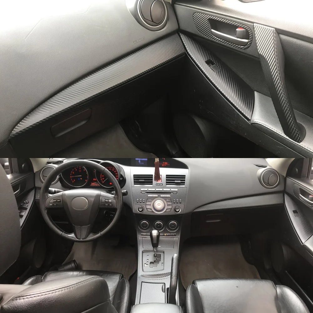 

Car-Styling Carbon Fiber Car Interior Center Console Color Change Molding Sticker Decals For Mazda 3 2010-2015