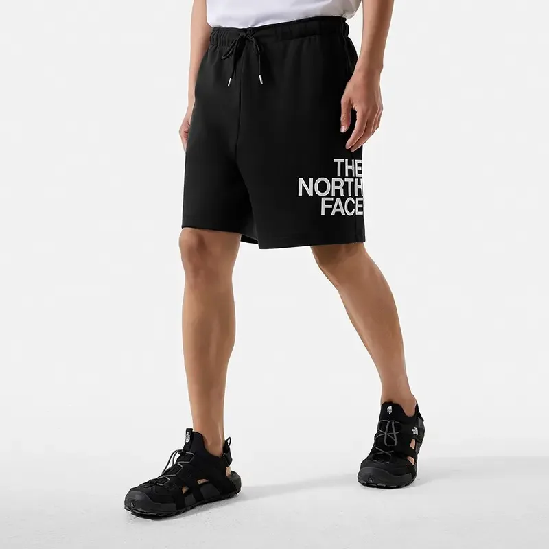 The North Face Men Black Shorts Letter Logo Printed Lace-up Design Durable Casual Outdoor Sports