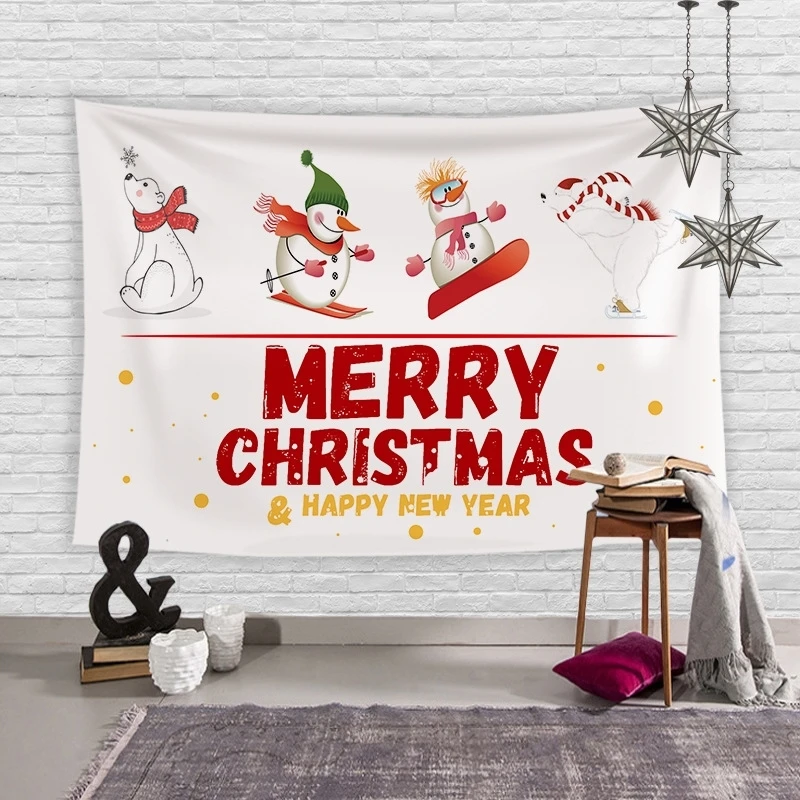 Christmas Pine Tree Tapestry Home Living Room Party Wall Hanging Cloth Festive Background Cloth Atmosphere Decoration Tapestry