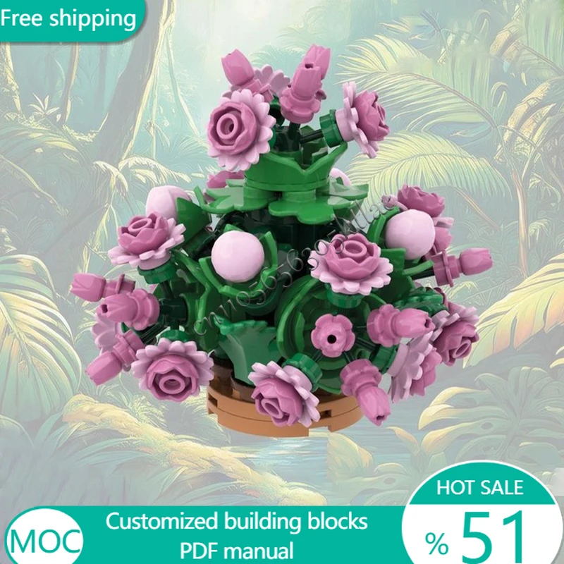 

138 PCS Flowers Flowering Grove MOC Customize Modular Building Block Model Brick Simple Creative Design DIY Festival Toy Gift