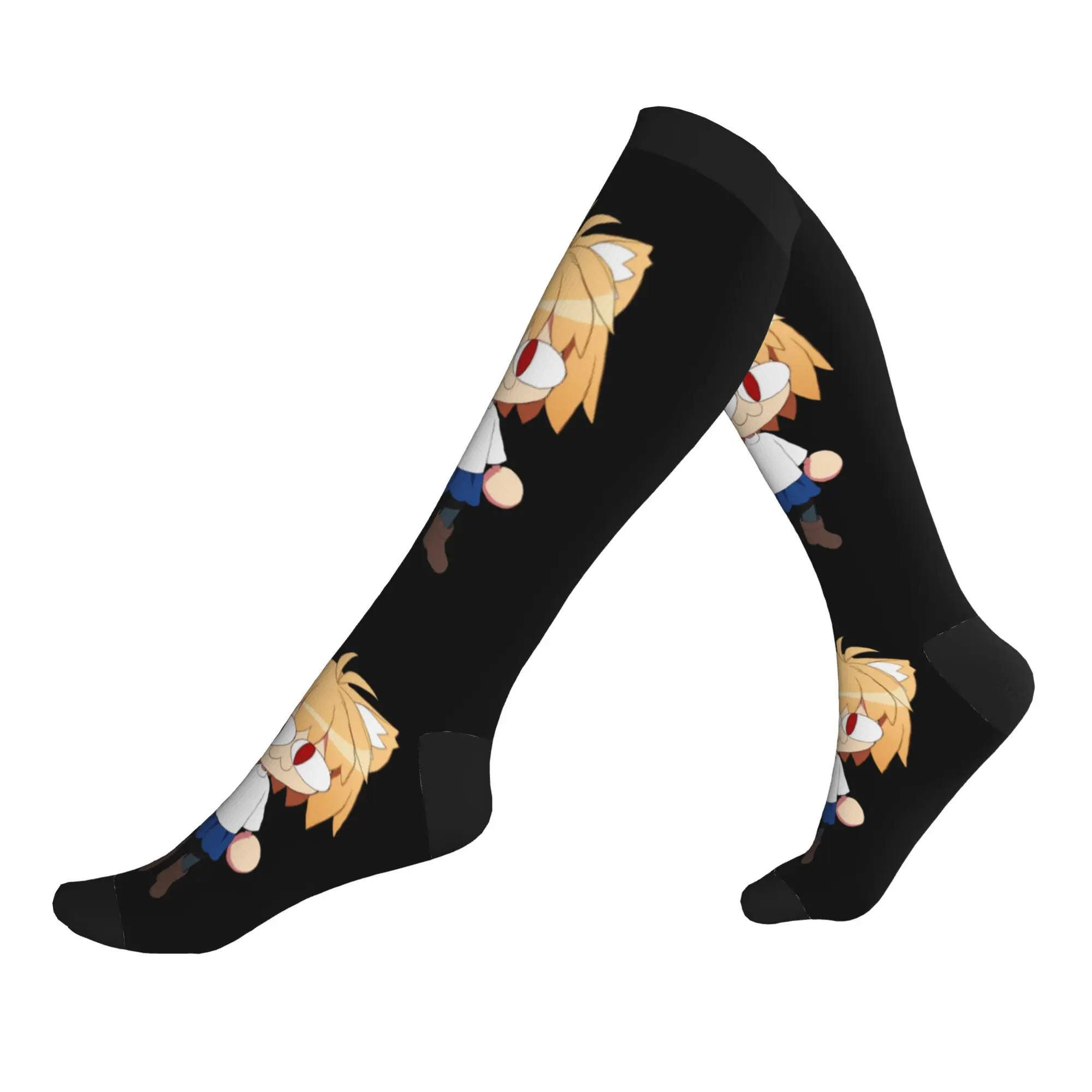 Kawaii Men's Neco Arc Funny Meme Cat Dress Socks Unisex Breathbale Warm 3D Print Anime Manga Sports Compression Socks