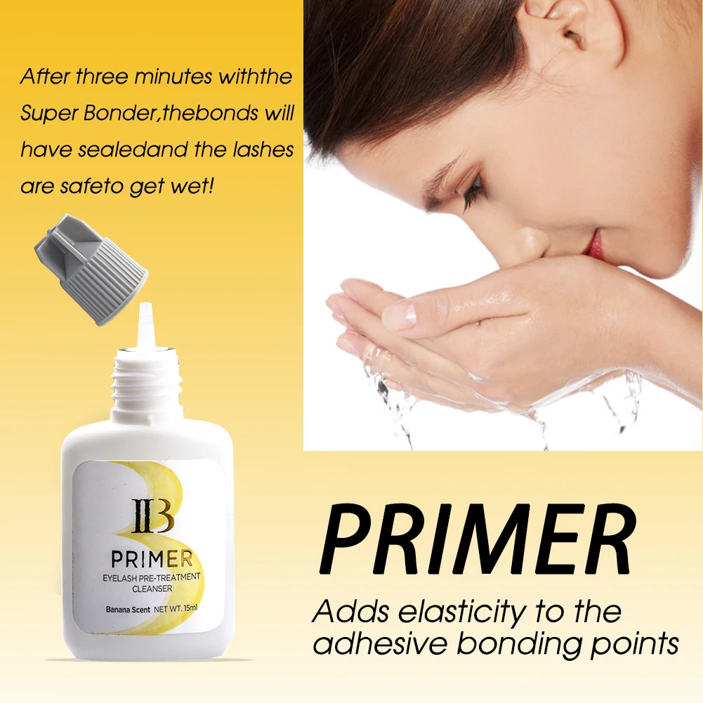 OEM Lashes Primer 5 Pcs 15ml High Quality  Alcohol-Free Formula Eyelash Extension Glue Bonding Low Odor Primer Custom