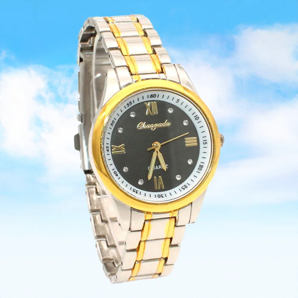 

Men's Luxury Fashion Quartz Wristwatch Gold White Black Alloy Strap Sports Dress Watch Jewelry